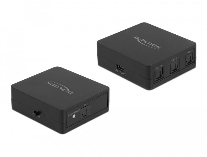 Delock Splitter S/Pdif Toslink 1 In 3 Out With Power Supply USB