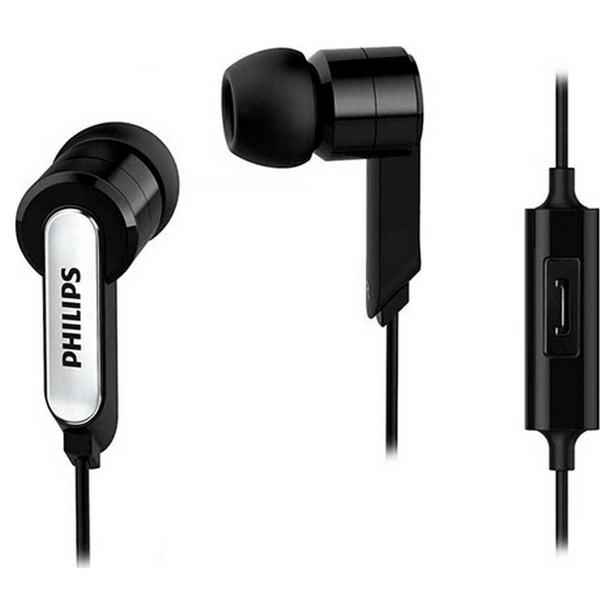 Philips Headphones With Microphone Philips She1405Bk/10 Black Silicone