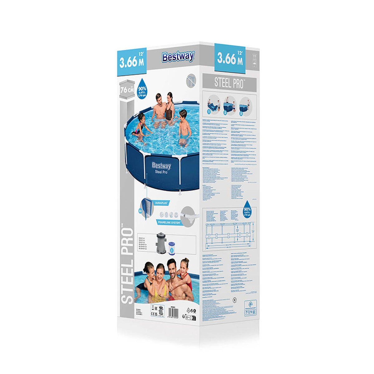 Removable pool Bestway 366 x 76 cm 366 x 366 x 76 cm