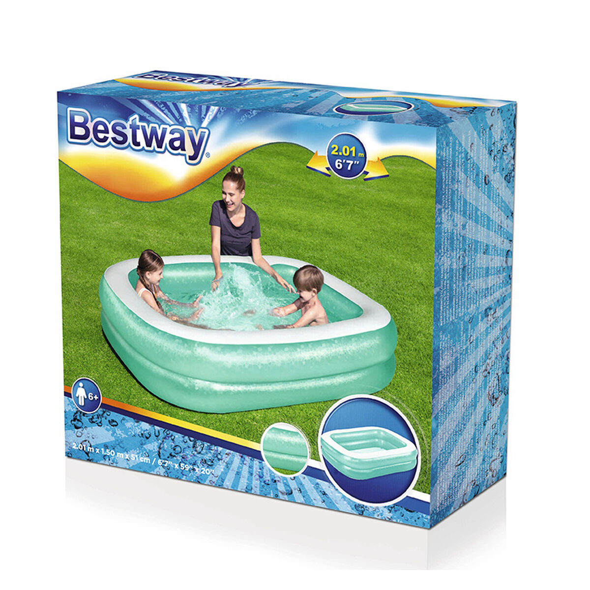 Bestway Inflatable Paddling Pool For Children Bestway Multicolour 201 X 150 X 51 Cm