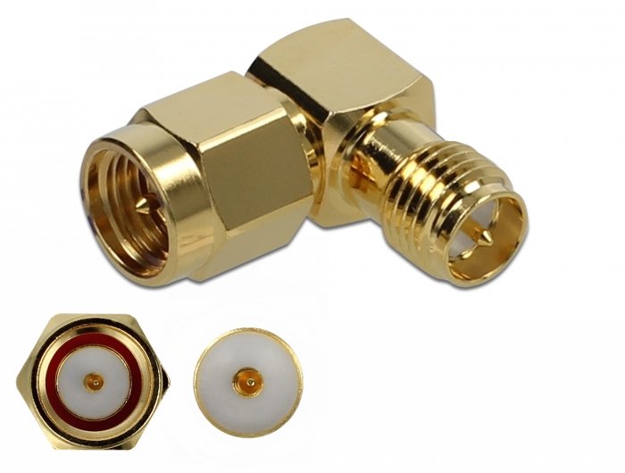 Delock Adapter Sma Connector Male a Rp-sma Connector Female 90° 10GHZ