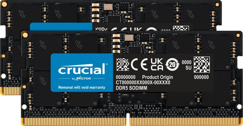 Crucial RAM SODIMM DDR5 32GB 2X16GB 4800 C40 1,1 Volt CT2K16G48C40S5