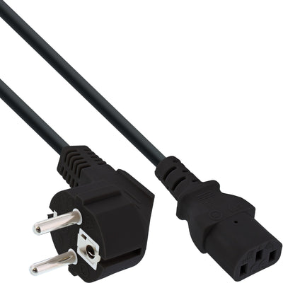 Inline Cable Power Type F Acodado 3 Pines IEC Black 5M — image 1