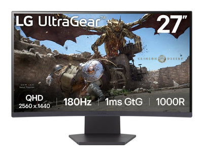 LG Monitor Gaming Curved Ultragear 27GS60QC-B 27' QHD 1MS 180HZ VA Black — image 1