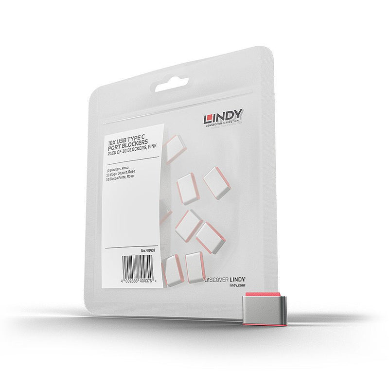 Lindy 40437 Bloqueador Port USB Type-c Pink 10 Pieces