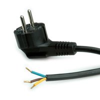Roline Contact Protección-zuleitungskabel, 230VAC, Offenes Ende, Black 3M