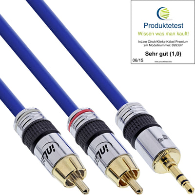 Inline® Cable Audio Premium 2X Rca Male / 3.5MM Male Gold Plated 2M — image 1