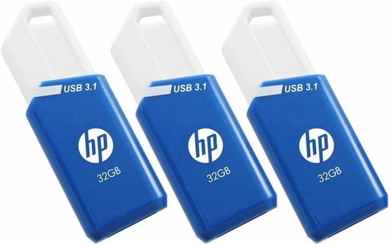 HP USB Flash Drive X755W 32GB Retractable USB 3.1 C/Slot Colgar Blue -pack 3U-