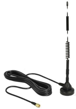 Delock Antenna LTE Male Sma 5 dBi Omnidirectional Fixed With Base Magnética And Cable Connection (RG-174, 3M)  — image 1