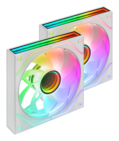Mars Gaming Kit 2 Fans PC Auxiliar MF-3D PROX2R White ARGB/ Quiet 12DB / 12MM — image 1