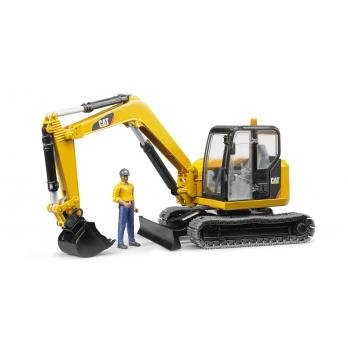 Bruder Mini Excavadora Cat With Trabajador Construcción 02466 — image 1