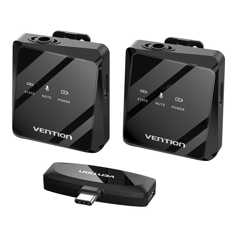 Vention Micrófono Inalámbrico Con Clip NCBB0 USB Tipo-c Includes Receptor 2 Unidades
