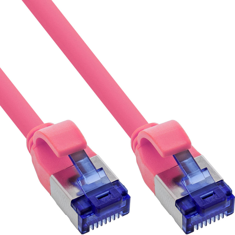 Inline® Network Cable Slim, CAT.6A, S/FTP, Tpe (lszh) Flexible, PoE, Magenta 0.5M