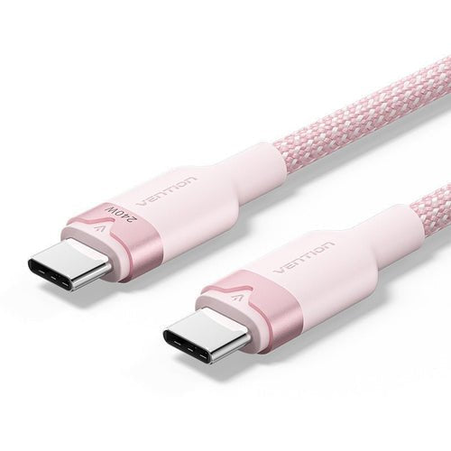 Vention USB Cable 2.0 Type-c 5A Triph USB Type-c Male USB Type-c Male Up To 240W 480Mbps 2M Pink