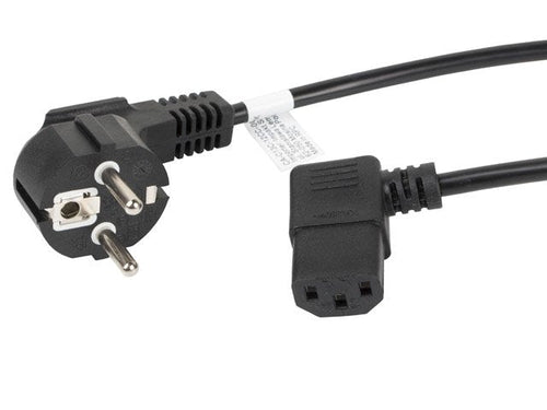 Lanberg Cable Power CA-C13C-12CC-0018-BK Connectors Schuko / IEC320 C13 Acodado 1.8 Metres — image 1
