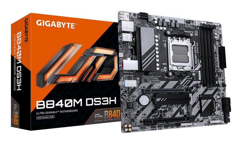 Gigabyte Motherboard B840 AM5 microATX DDR5 M.2 2.5GBE HDMI DisplayPort RAID