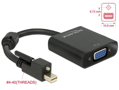 Delock Adapter Mini DisplayPort 1.2 Male With Screw - VGA Female Black — image 1