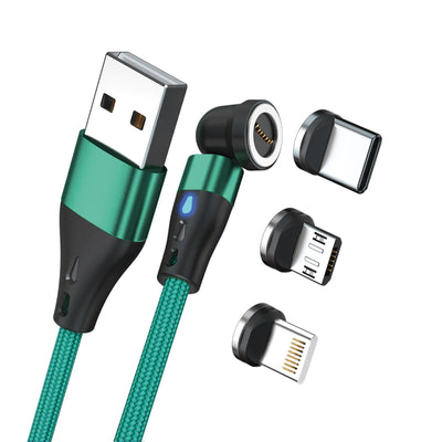 Realpower Magentic Cable 3 AMP,1M, Green With Adaptern — image 1