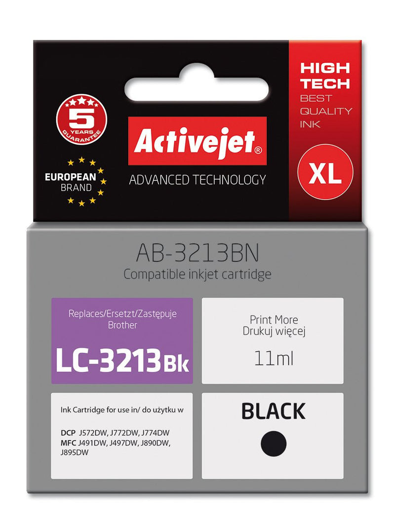 Activejet Ink AB-3213BN Printers Brother, Spare Part Brother LC3213BK Supreme 11ML Black