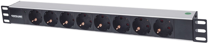 Intellinet Power Strip Rack 1U, Horizontal, Aluminium Black 8 Salidas Ac, Type F