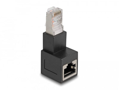 Delock RJ45 Connector Male a RJ45 Connector Female Adapter CAT.6A 90° Según Abajo Angulado — image 1