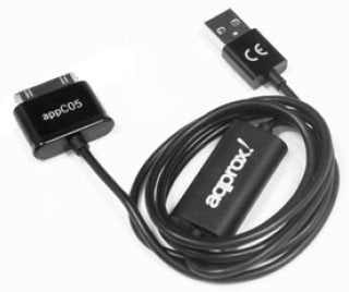 Approx USB Cable 2.0A 30 Pines 1M Black Compatible TAB1 And TAB2 APPC05 — image 1