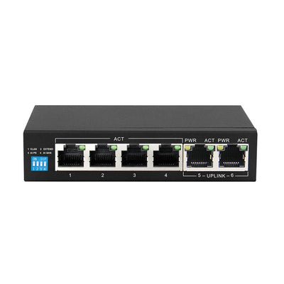 Extralink Krios 4-PORT GbE Unmanaged 802.3AF/At 150W PoE Switch + 1x RJ45 Up-link — image 1