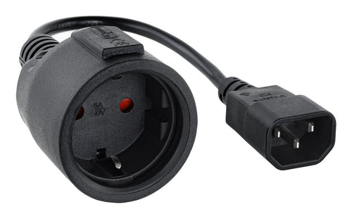 Nanocable Adapter Power 10.22.0902 C14 Male CEE7 Female 50CM Black — image 1