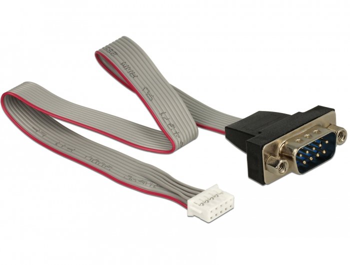 Delock 89632 Cable Serie Black Grey Red 0,3M dB-9