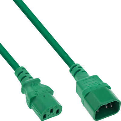 Inline Prolongación Cable Power , C13 a C14, Green 0,5M — image 1