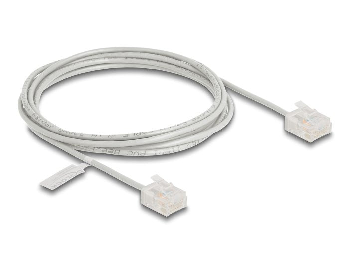 Delock RJ45 Network Cable CAT.6 UTP Ultra Slim 2M Grey With Kurzen Machon