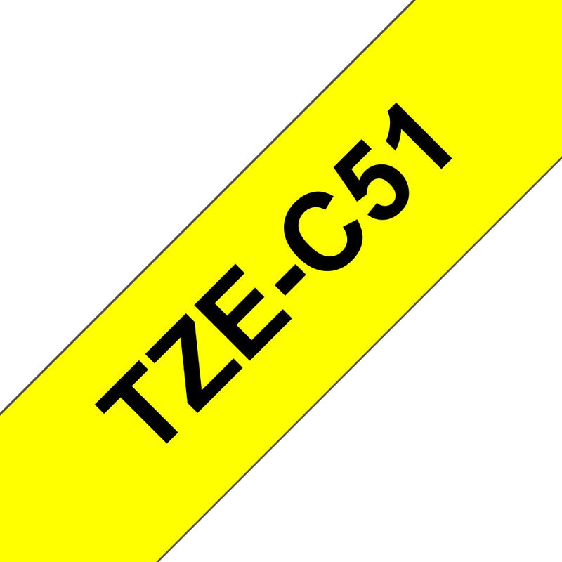 Brother Tape Laminated Fluorescent/ Yellow/Black 24MM, 8M