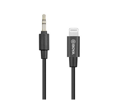 Boya BY-K1 Cable Phone Mobile Phone Black 3,5MM Lightning