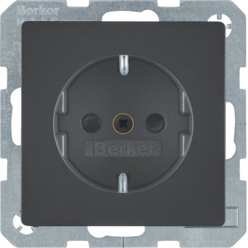 Berker 47236086 Socket Power Schuko Q.1 Q.3 Antracita, Samt