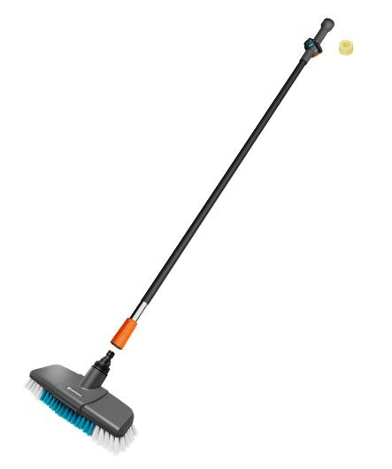 Gardena Set Of Lavado Cleansystem Soft With Handle S, Brush Grey/Turquesa, Anchura Útil 27CM 18826-20