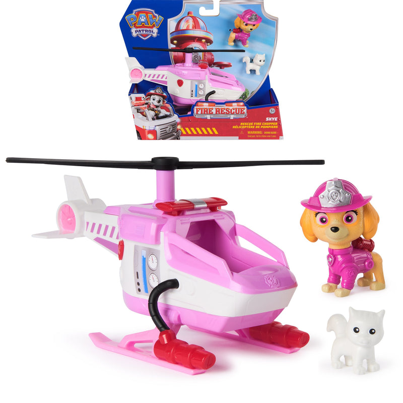 Spin Master Paw Patrol Fire Rescue: Helicóptero Rescate Skye, Vehículo Toy With Figure Perro And Gato Skye 607