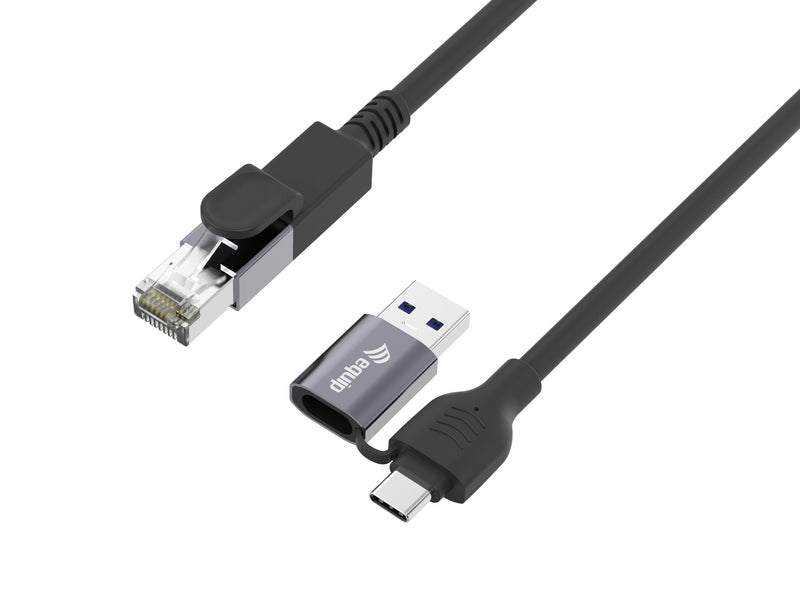 Equip Adapter Gigabit USB-C + A-RJ45 M/M 3.00M Black