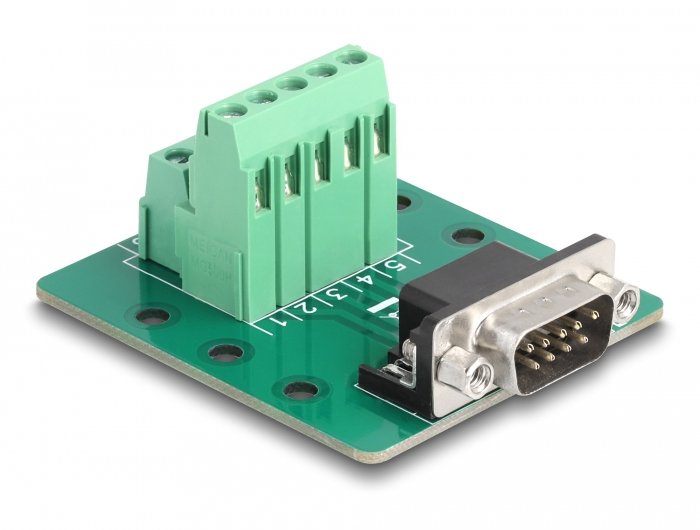 D-sub 9 Pin Connector Male a Terminalblock Carril Din