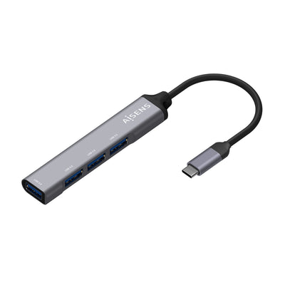 Aisens Hub USB 3.1 USB-C - USB-C Male a 4XTIPO a Female - 10CM - Grey — image 1