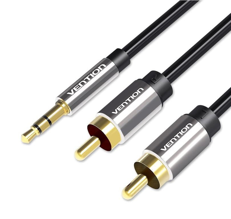 Vention Cable Stereo Bcfbg Jack 3.5 Male 2X Rca Male 1.5M Black