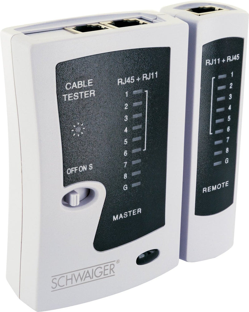 Schwaiger Netzwerkkabeltester RJ45/RJ11 White