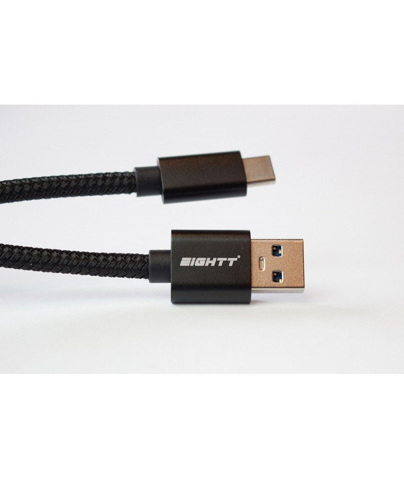 Eightt USB Cable a USB-C 2 Metres Trenzado Nylon Black