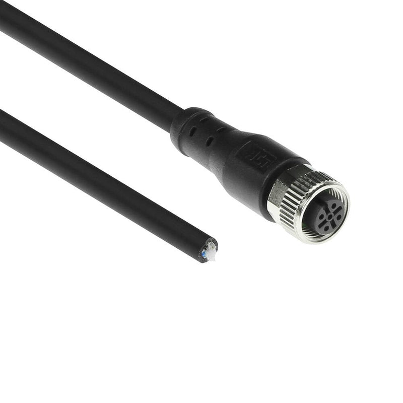 Industrial 3.00 Meters Sensor Cable M12A 5-PIN Male To Open End, Superflex Xtreme Tpe Cable Shielded