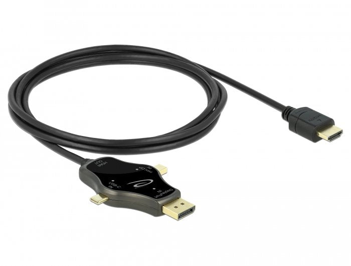 Delock 3 In 1 USB Cable -c - DisplayPort / Mini DisplayPort / HDMI Black