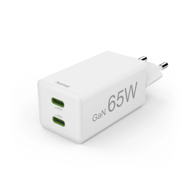 Hama Mini 65W GaN Pd/Qc 2x USB-C Biala