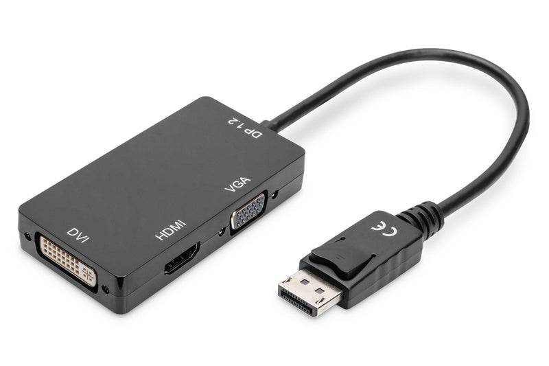 Digitus Adapter DisplayPort DP - HDMI + DVI + VGA M-h/H/H 0,2M3 1 Ce Gold Bl