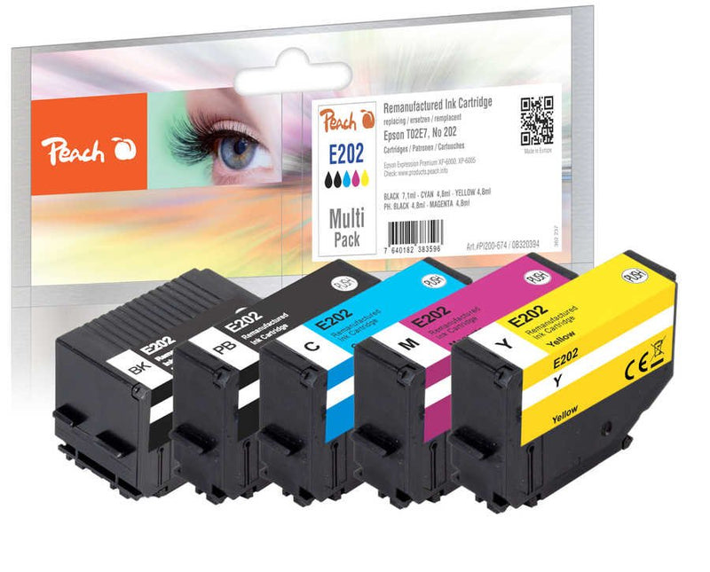 Peach Ink Compatible Epson NR.202, Pea, Multi-pack, T02E7, Rem, Fw