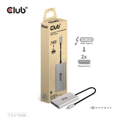 CLUB3D Adapter Thunderbolt 3 2X DP 1.2 4K 60HZ Aktiv M H Retail — image 1