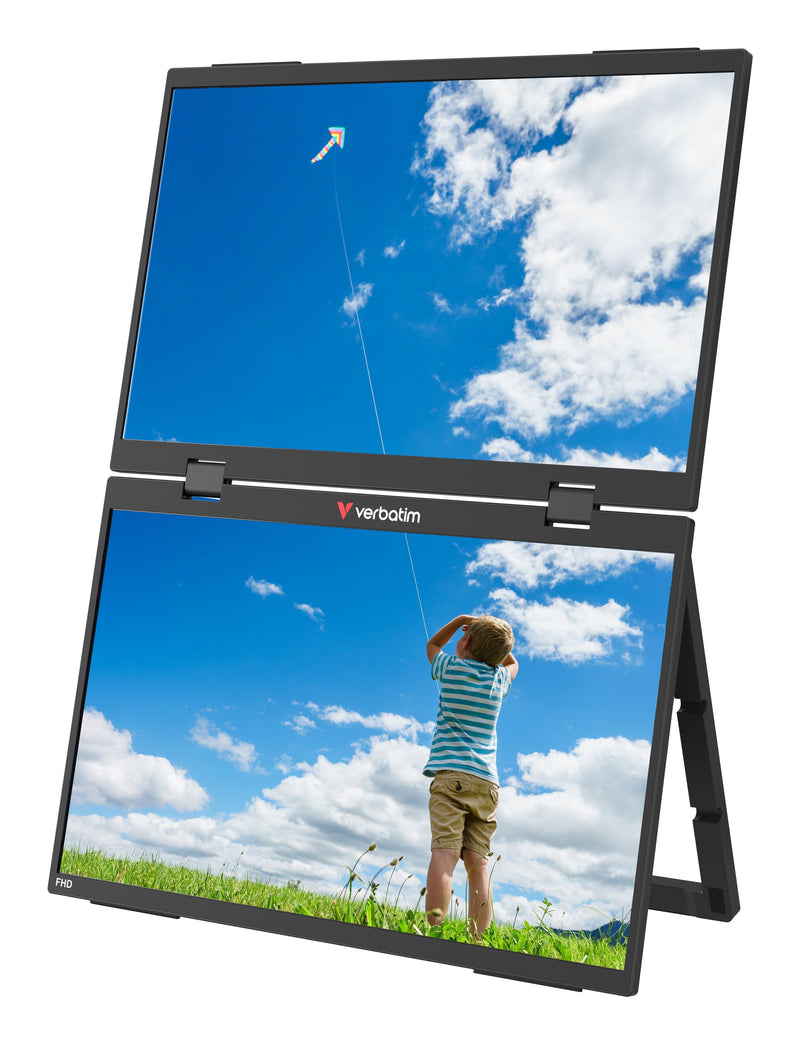 Verbatim Monitor Laptop Touchscreen Duo Essentials 15.6' + 15.6' Full HD Multimedia Black