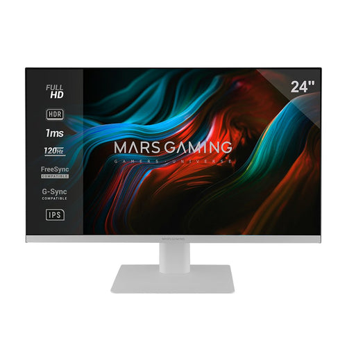 Mars Gaming Monitor 24 DisplayPort HDMI VGA MV24 IPS FHD 120HZ 1MS 250CD/Mâ² VESA 100X100 White — image 1
